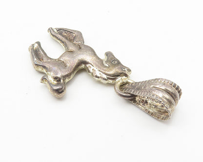 925 Sterling Silver  Vintage Petite Dark Tone Hollow Horse Pendant  PT8222