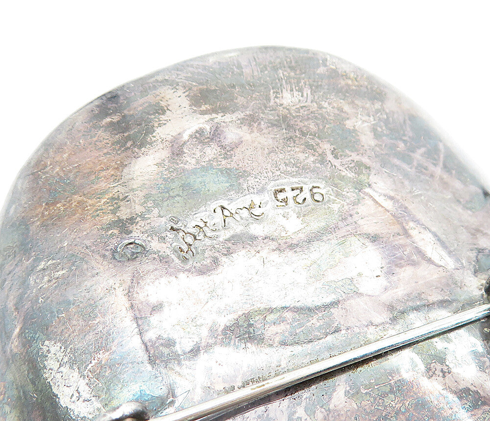 BAT AMI 925 Sterling Silver  Vintage Dark Tone Cowboy Hat Brooch Pin  BP2519