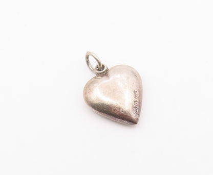 925 Sterling Silver  Vintage Floral Detailed Love Heart Pendant  PT21361