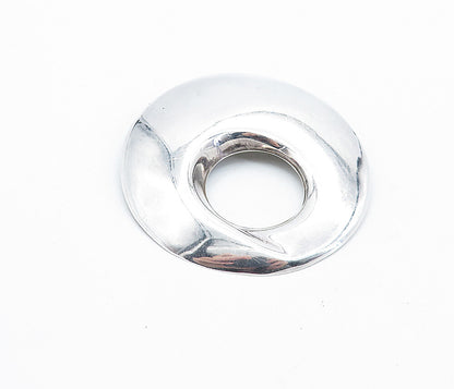 MEXICO 925 Sterling Silver  Vintage Polished Open Circle Brooch Pin  BP2633