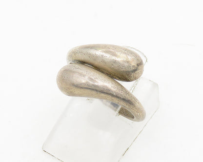 BEAU 925 Sterling Silver  Vintage Smooth Bypass Band Ring Sz 6  RG18812