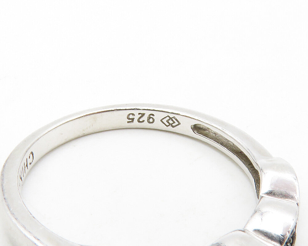 925 Sterling Silver  Genuine Diamonds Infinity Swirl Band Ring Sz 6  RG13395