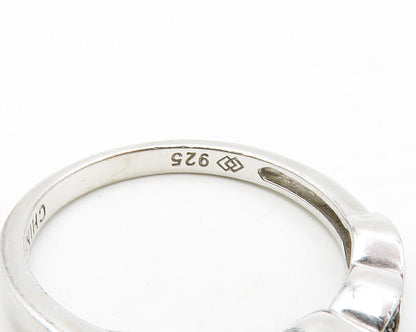 925 Sterling Silver  Genuine Diamonds Infinity Swirl Band Ring Sz 6  RG13395