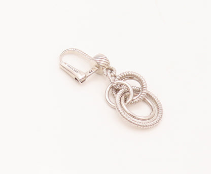 JUDITH RIPKA 925 Sterling Silver  Vintage CZ Dangling Rings Earrings  EG12481