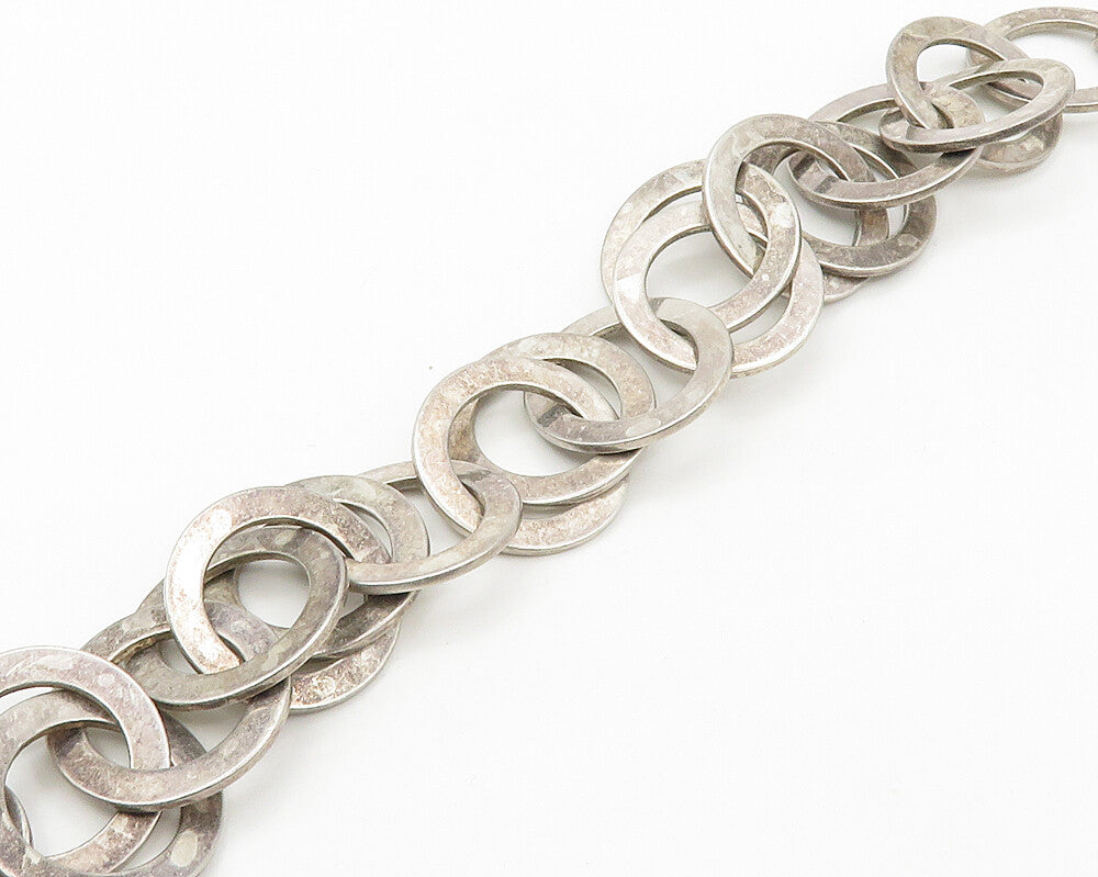 SILPADA 925 Silver  Vintage Dark Tone Smooth Circle Link Chain Bracelet BT6940