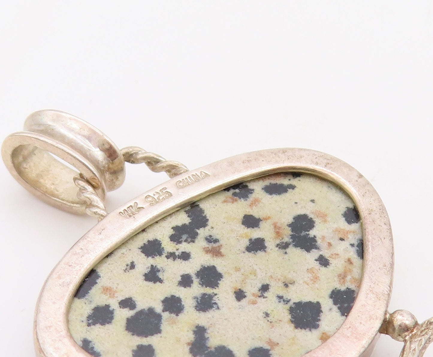 925 Sterling Silver Vintage Pendant WHITNEY KELLY Onyx And Marble  PT23543