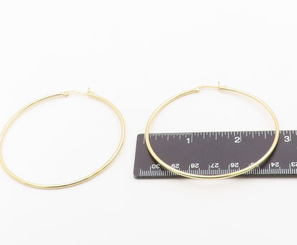 925 Sterling Silver Vintage Earrings Gold Plated Minimalist Large Hoops  EG14424
