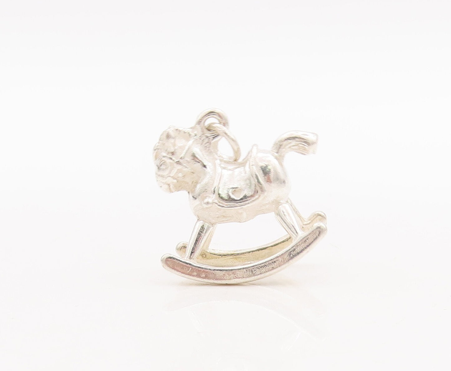 925 Sterling Silver Vintage Pendant Mini Rocking Horse Char Charm  PT23467