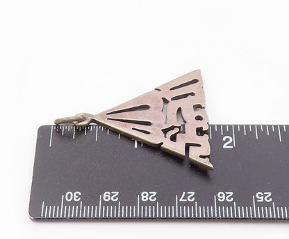 MIDDLE EAST 925 Silver  Vintage Egyptian Pyramid Cutout Pendant  PT19563