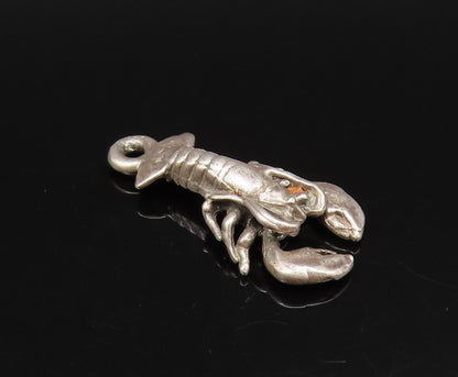 925 Sterling Silver  Vintage Minimalist Lobster Charm Pendant (MOVES)  PT21885