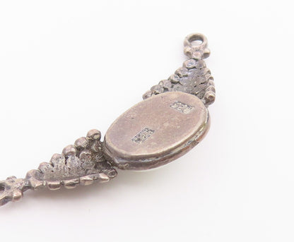 925 Silver  Vintage Oval Center With Grape Cluster Wings Pendant  PT20935