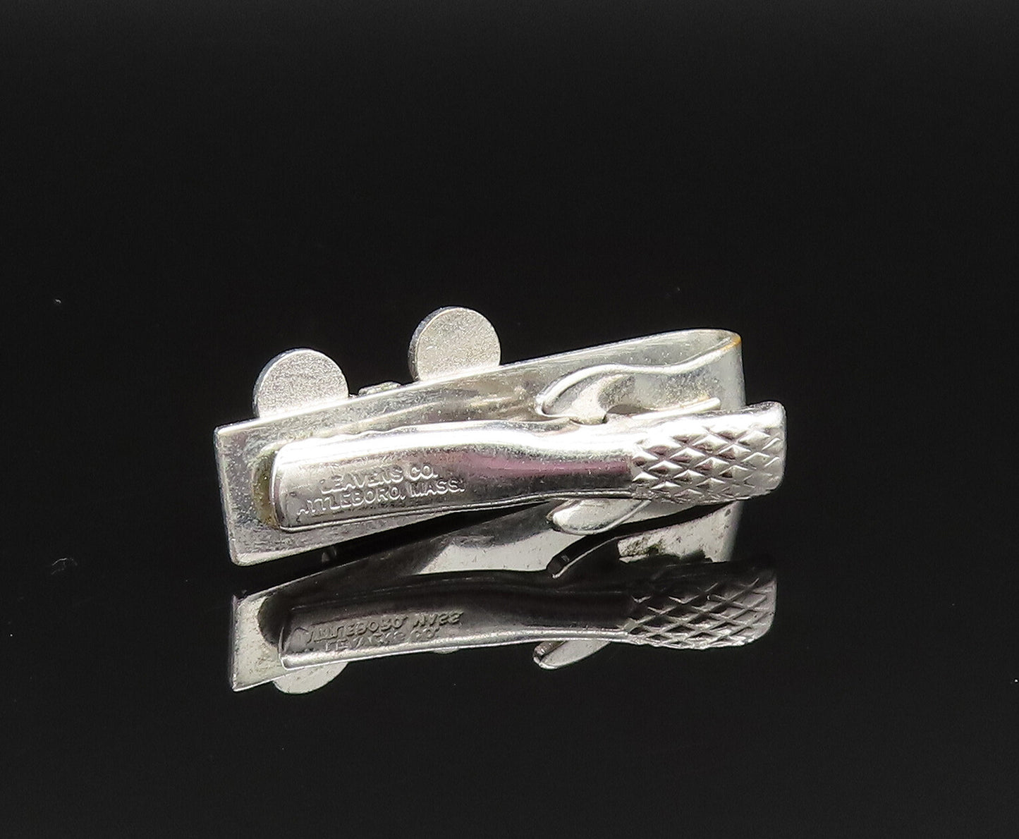 925 Sterling Silver  Vintage Blue Enamel Old Motion Film Tie Clip  TR3341