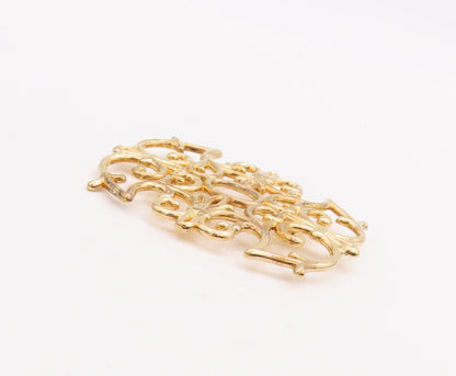 925 Sterling Silver Vintage Brooch Pin Gold Plated Symmetric Design  BP11105