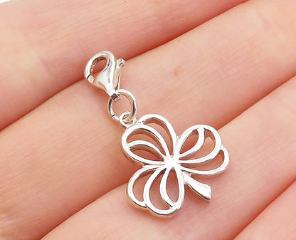 SOLVAR 925 Sterling Silver  Vintage Petite Shiny 3Leaf Clover Pendant  PT3185