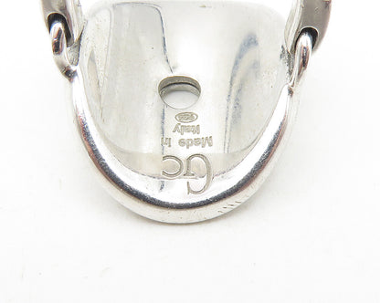 GUESS ITALY 925 Silver  Shiny Etched Logo Pattern Band Ring Sz 6  RG10993