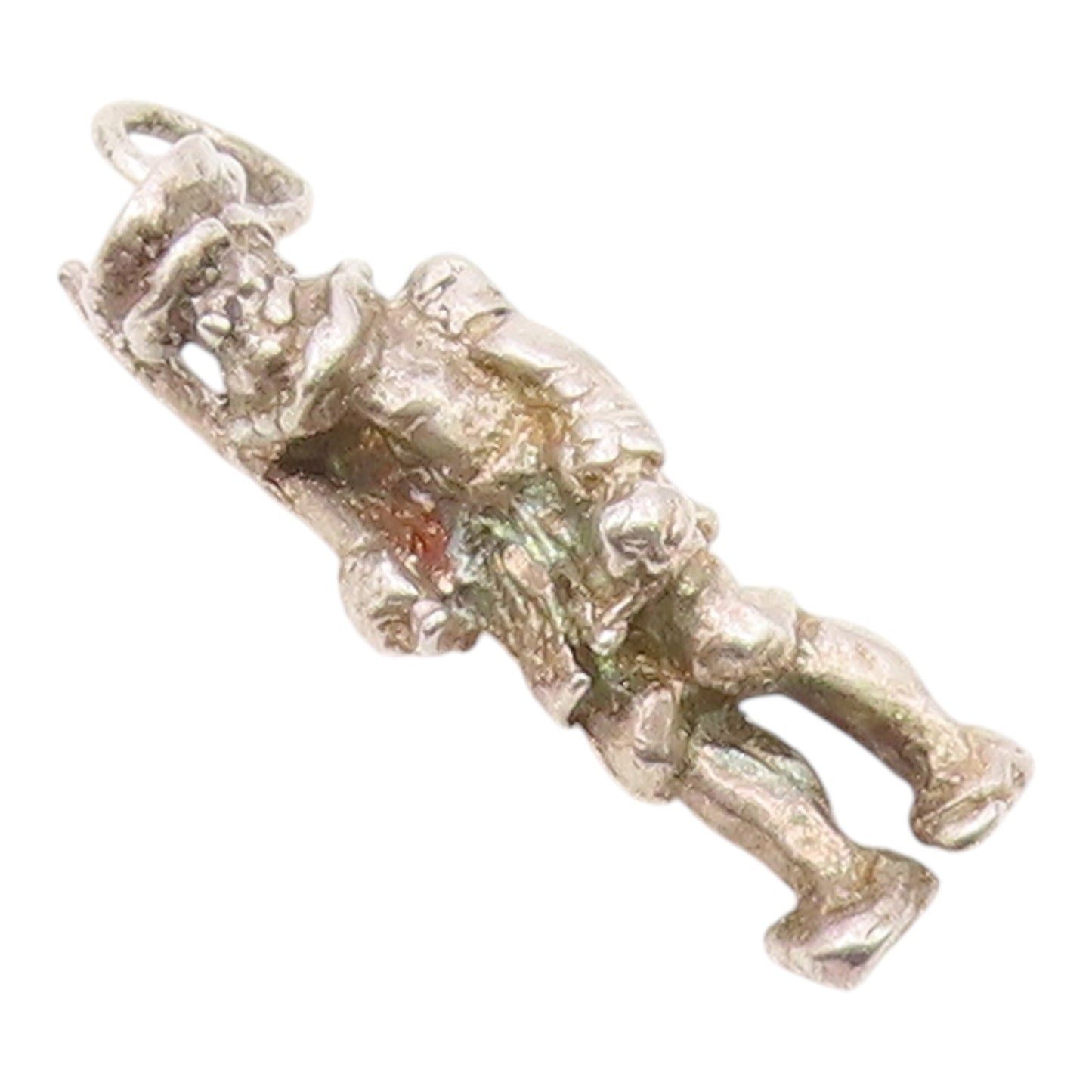 925 Sterling Silver Vintage Mini Solid Carved Statue Of Solder Pendant PT22148