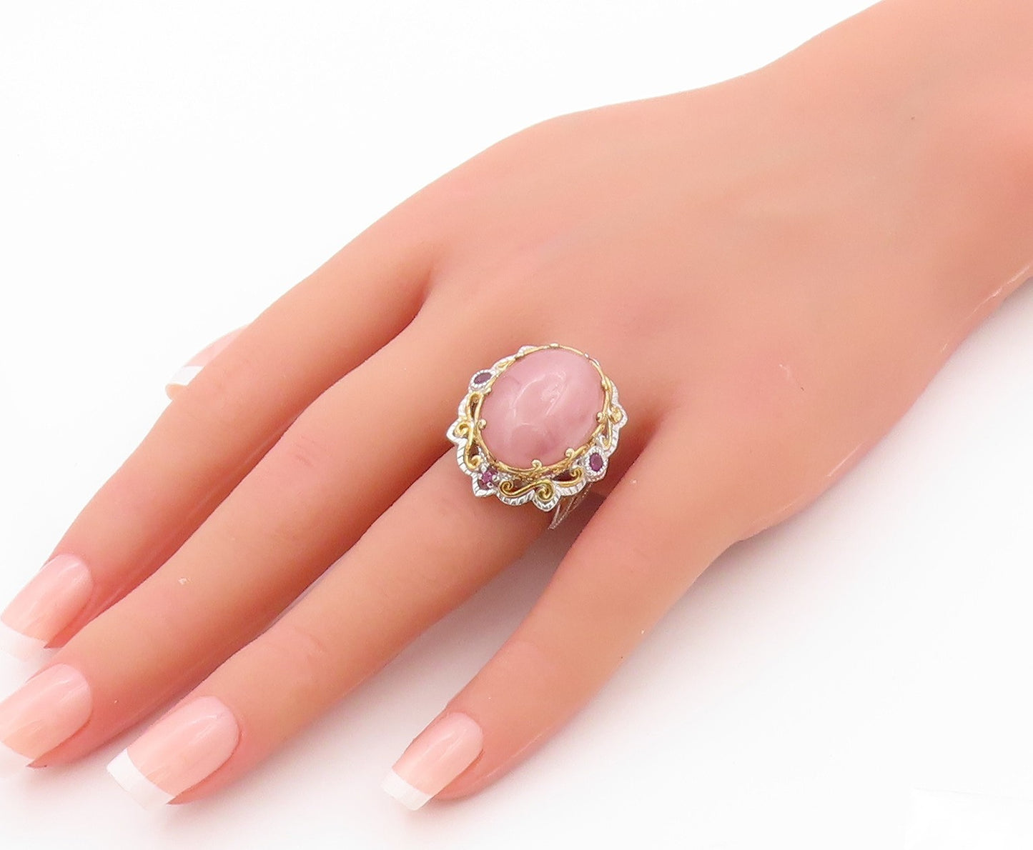 925 Sterling Silver Vintage Ring MICHAEL VALITUTTI Oval Gemstone  Sz 5.5 RG32471