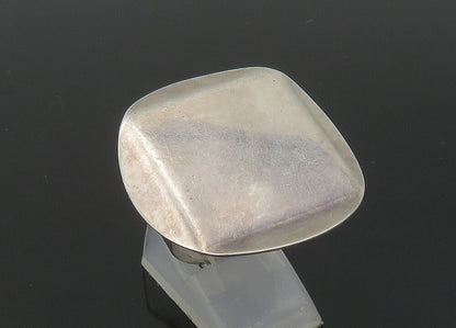 925 Sterling Silver  Vintage Shiny Round Square Statement Ring Sz 8.5  RG22101