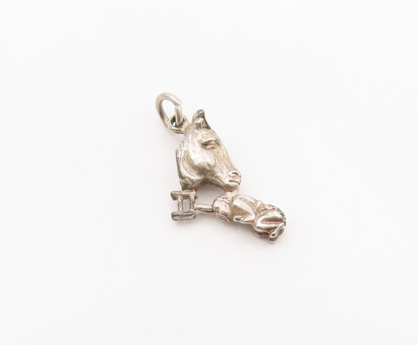925 Sterling Silver  Vintage Shiny Petite Horse's Head Pendant  PT16717