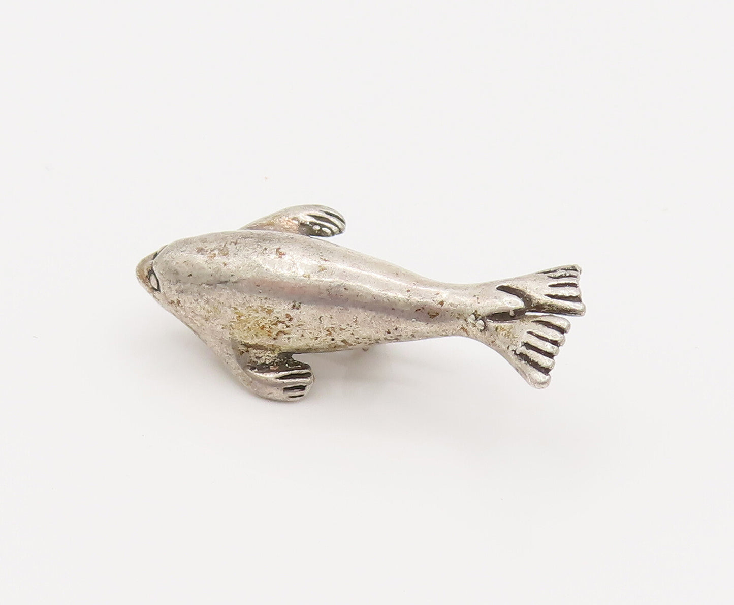 925 Sterling Silver  Vintage Minimalist Ocean Sea Whale Brooch Pin  BP10148