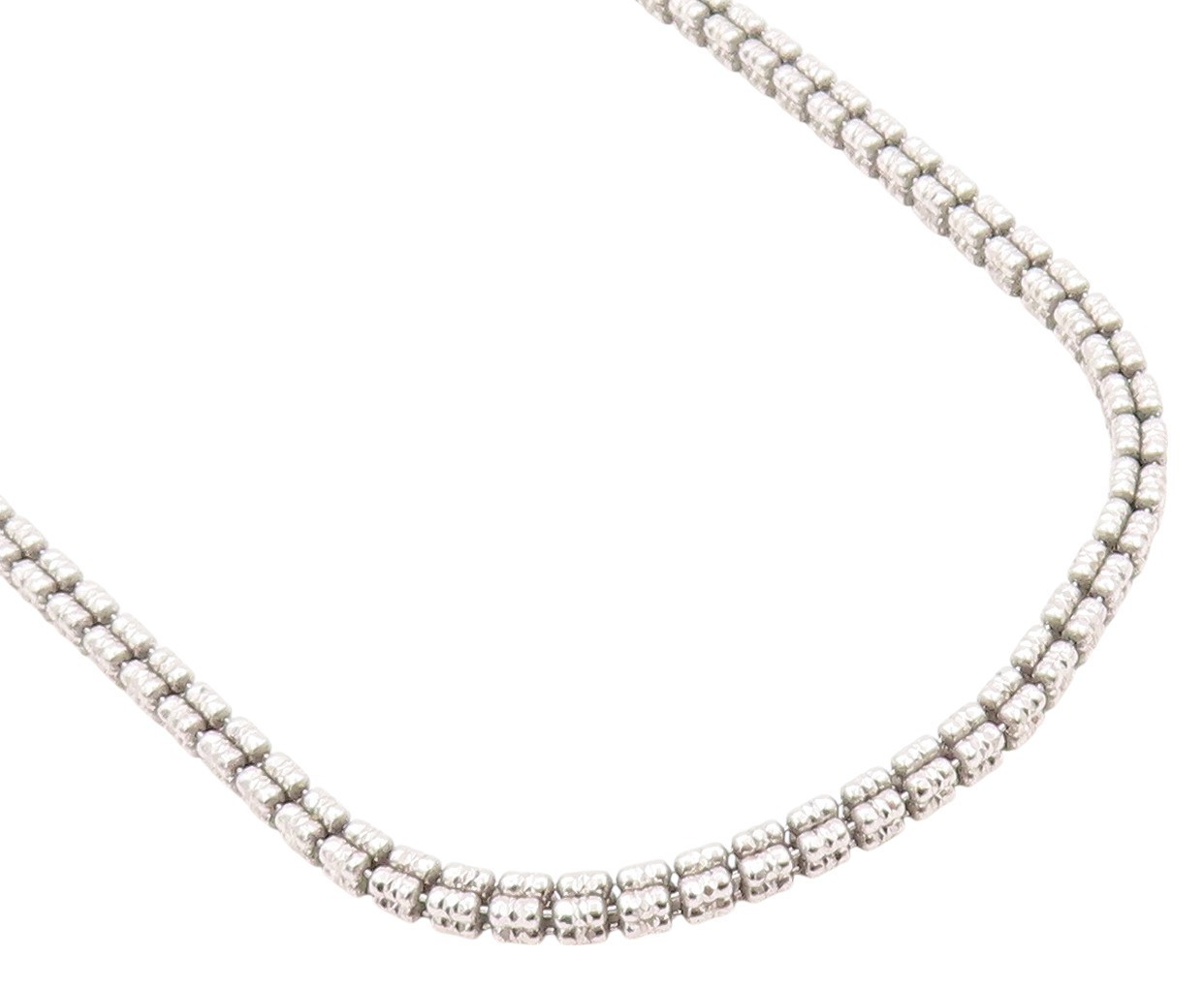 925 Sterling Silver Vintage Necklace Designer Bead Cluster Chain  NE4574