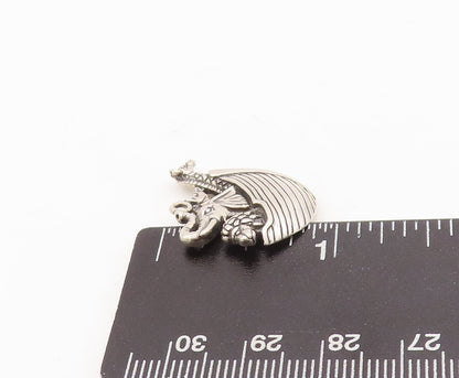925 Sterling Silver Vintage Pendant KABANA Noah Ark Animal Boat  PT23465