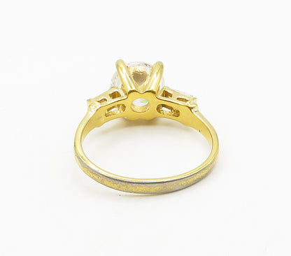 SETA 925 Sterling Silver  Cubic Zirconia Gold Plated Band Ring Sz 10  RG15773