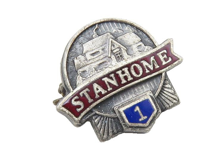925 Sterling Silver  Vintage Petite Enamel Stanhome Salesman Brooch Pin BP4229