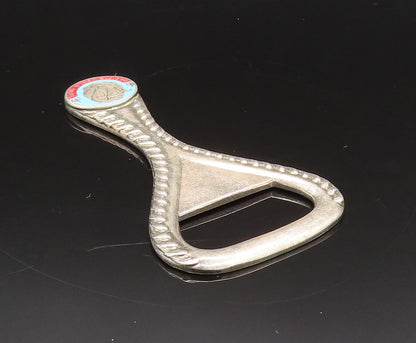 AUSTRALIA 925 Silver  Vintage Ribbed Edge Enamel Souvenir Bottle Opener TR3369