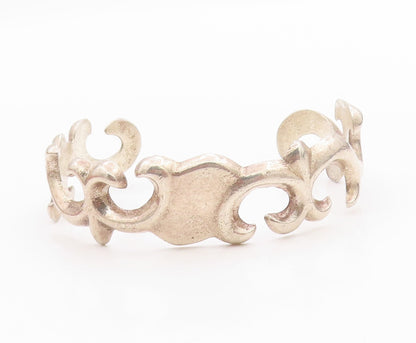 925 Sterling Silver Vintage Bracelet NAVAJO Designer Cutout Cuff BT11295