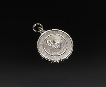 925 Sterling Silver Vintage My Confirmation Prayer Hands Medal Pendant PT21496