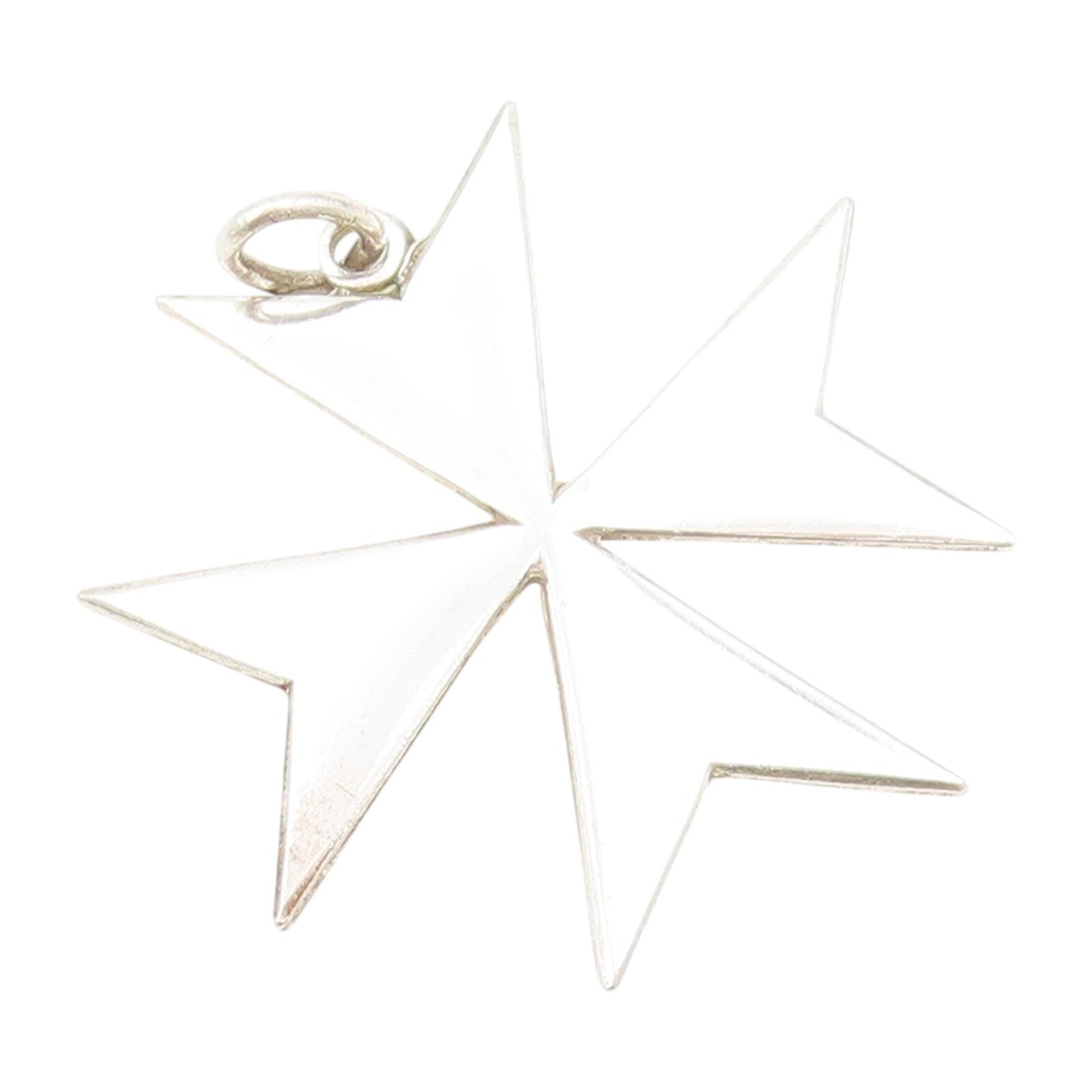 925 Sterling Silver Vintage Pendant Designer Cutout Pointed Flower  PT23916