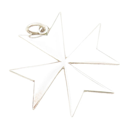 925 Sterling Silver Vintage Pendant Designer Cutout Pointed Flower  PT23916