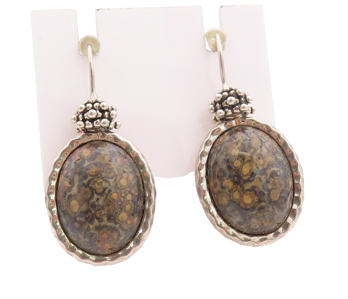 925 Sterling Silver Vintage Earrings MICHAEL DAWKINS Oval Gemstone  EG13227