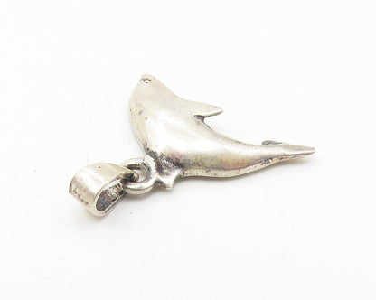 925 Sterling Silver  Vintage Petite Leaping Dolphin Motif Pendant  PT8959