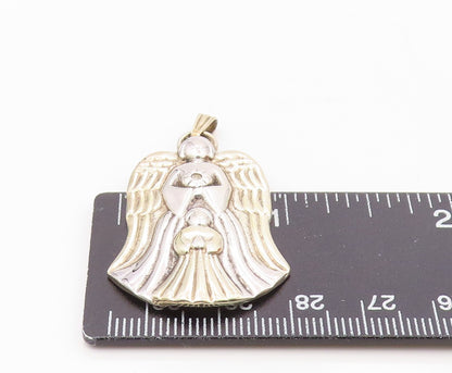 GORHAM 925 Silver  Vintage Genuine Diamond Praying Angels Pendant  PT21871