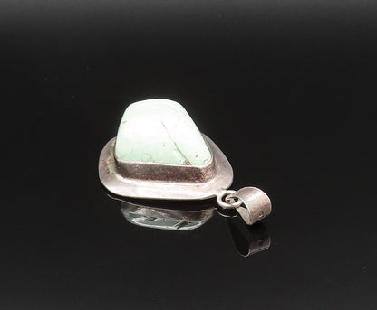 925 Sterling Silver  Vintage Cabochon Gemstone Abstract Pendant  PT21013