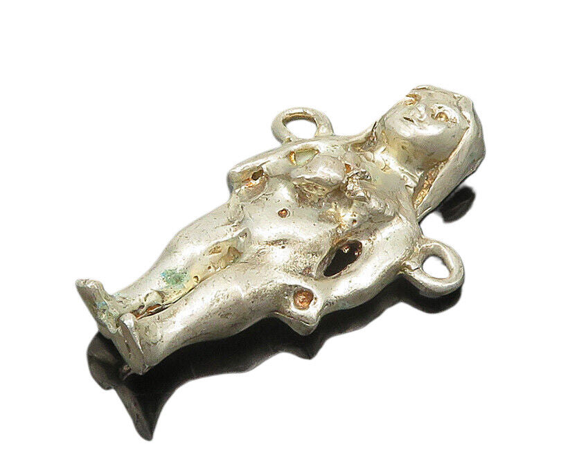 925 Sterling Silver  Vintage Sculpted Eve Biblical Figure Pendant  PT15545