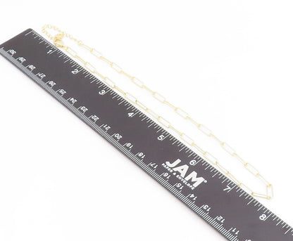925 Sterling Silver Vintage Necklace Gold Plated DSMK Paperclip Chain  NE4815