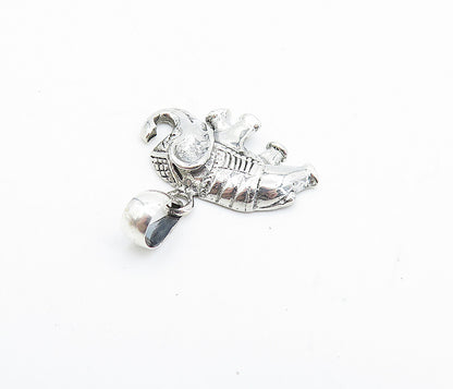 925 Sterling Silver  Vintage Petite Shiny Elephant Motif Drop Pendant  PT5461