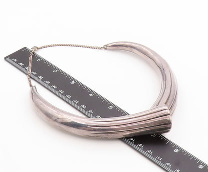 925 Sterling Silver Vintage Necklace YAACOV HELLER Solid Grooved Designer NE4489