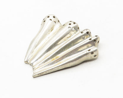 N&R 925 Sterling Silver  Vintage Modernist Cutout Fan Design Brooch Pin BP4146