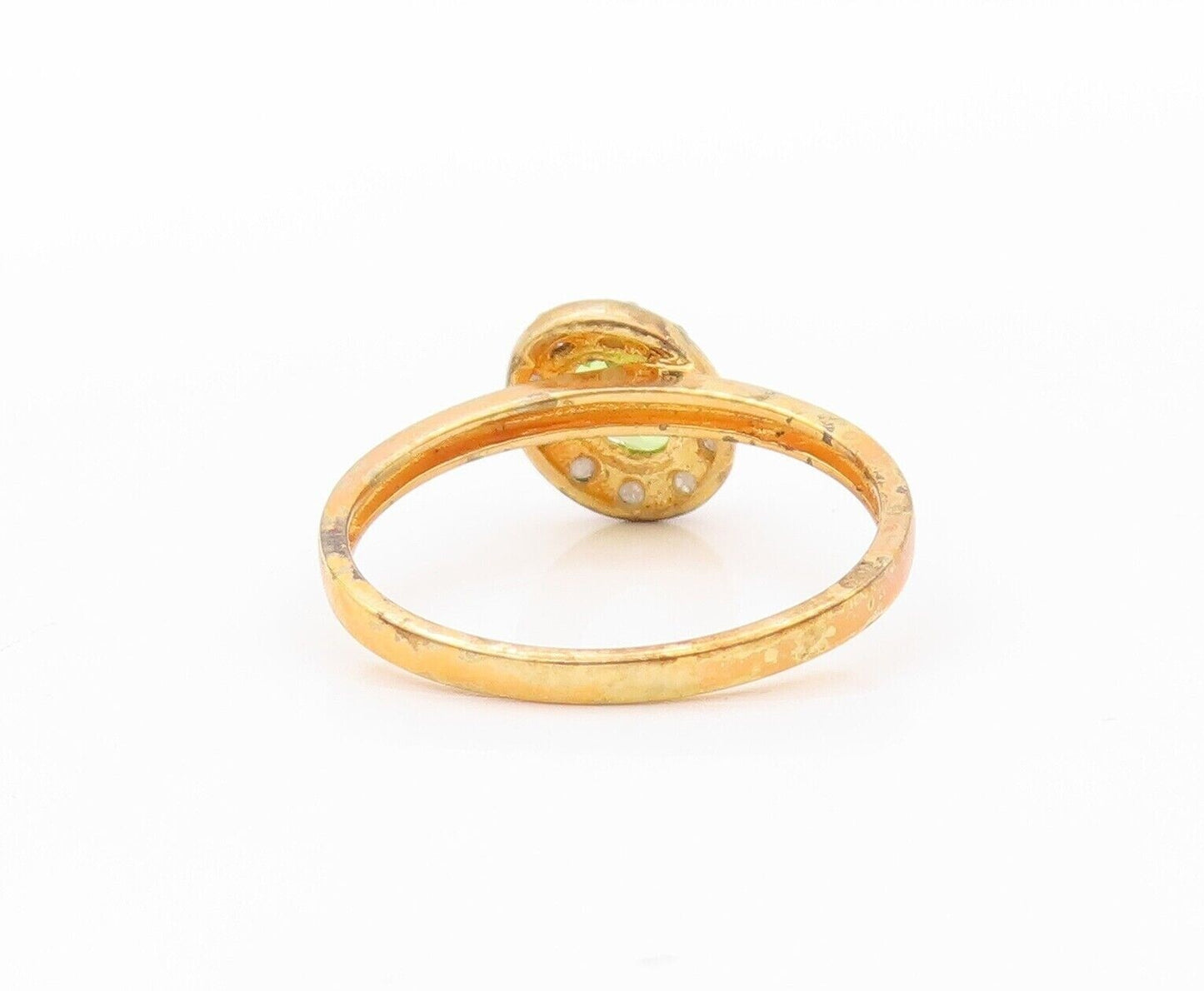 925 Sterling Silver Vintage Ring Gold Plated Diamonds & Gemstones  Sz 8  RG30312