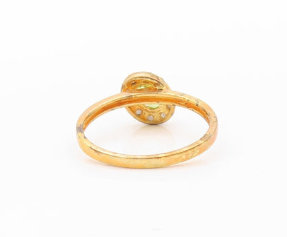 925 Sterling Silver Vintage Ring Gold Plated Diamonds & Gemstones  Sz 8  RG30312
