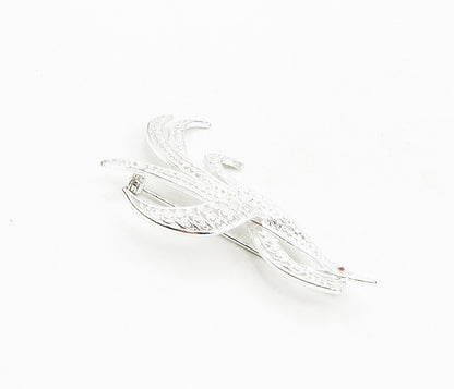 GERMANY 925 Sterling Silver  Vintage Shiny Filigree Floral Brooch Pin  BP3263