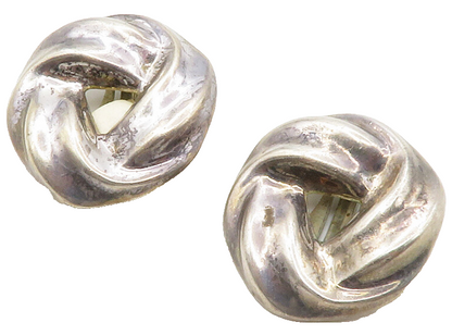 BARRA 925 Silver  Vintage Dark Tone Love Knot Non Pierce Earrings  EG6770