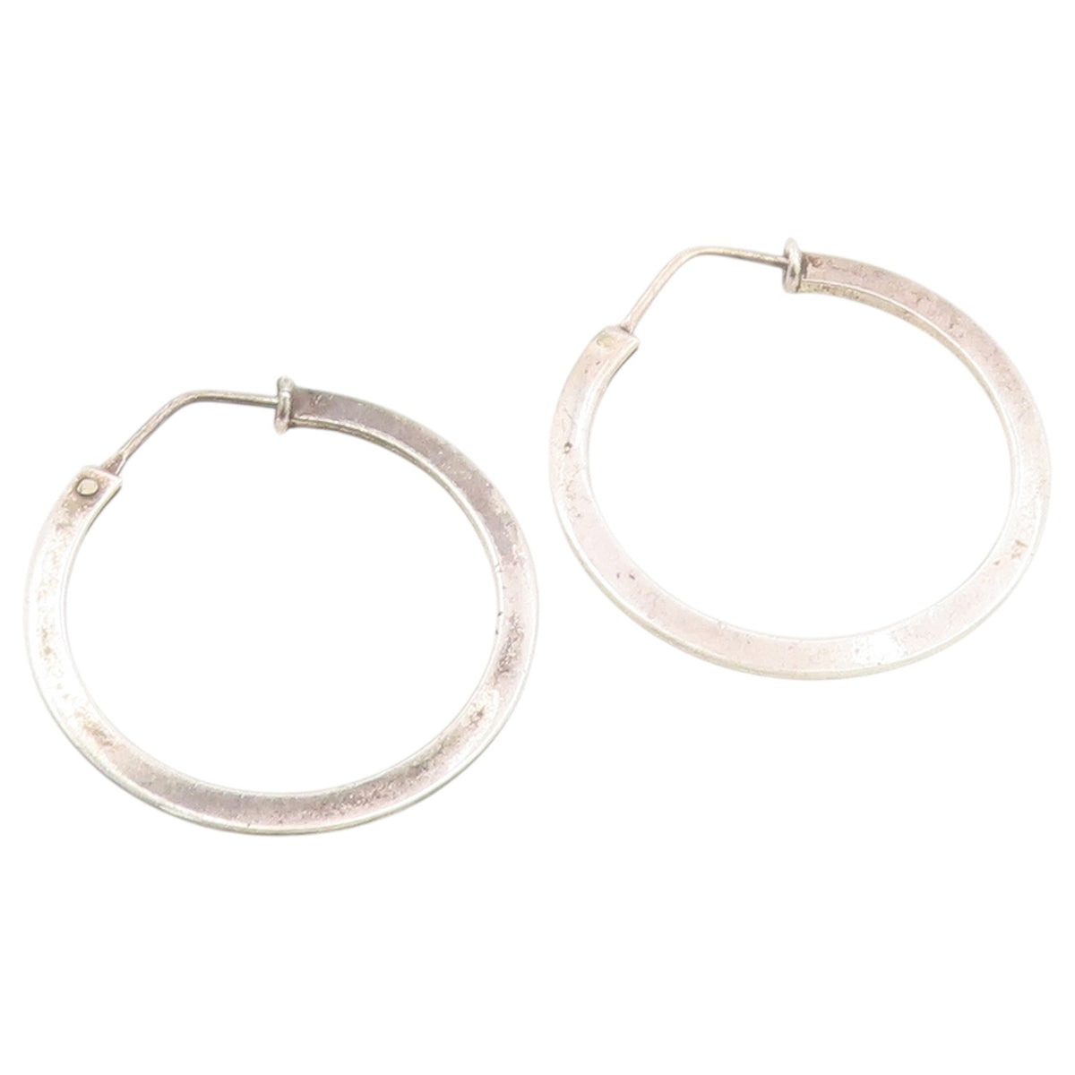 925 Sterling Silver Vintage Earrings Minimalist Tapered Statement Hoops  EG14477