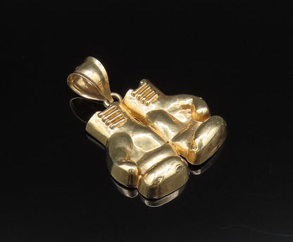 10K GOLD  Vintage Carved Pair Of Boxing Gloves Pendant  GP566