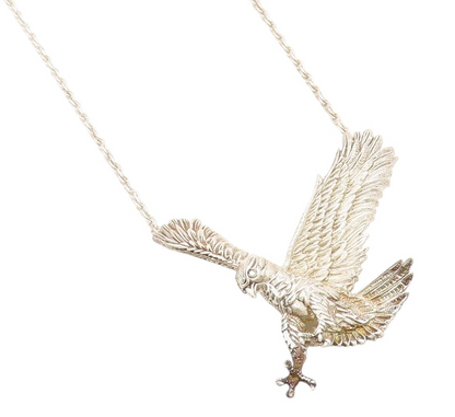 925 Sterling Silver Vintage Necklace JC FERRARA Majestic Eagle Chain  NE4637