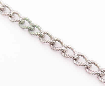 925 Sterling Silver  Vintage Hat Charmed Twist Link Chain Bracelet  BT3770
